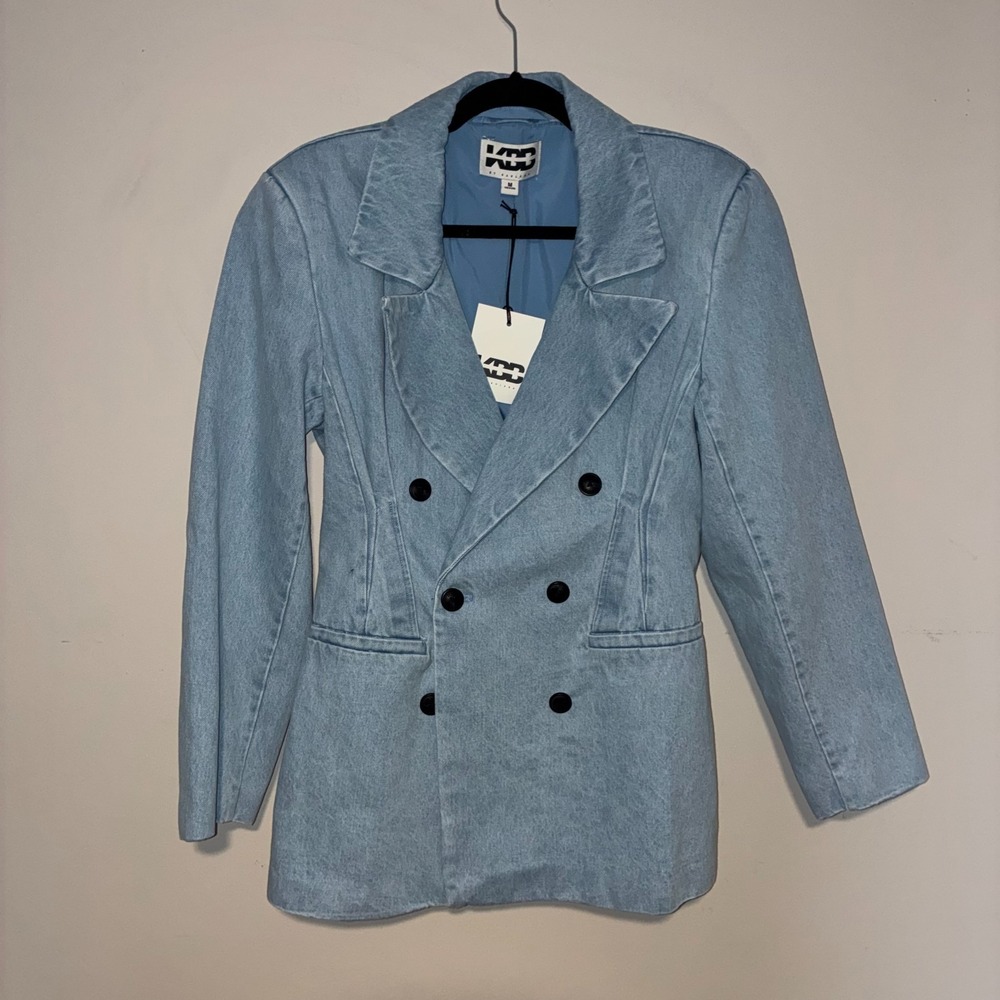 Target Light Blue Double-Breasted Denim Blazer Jacket